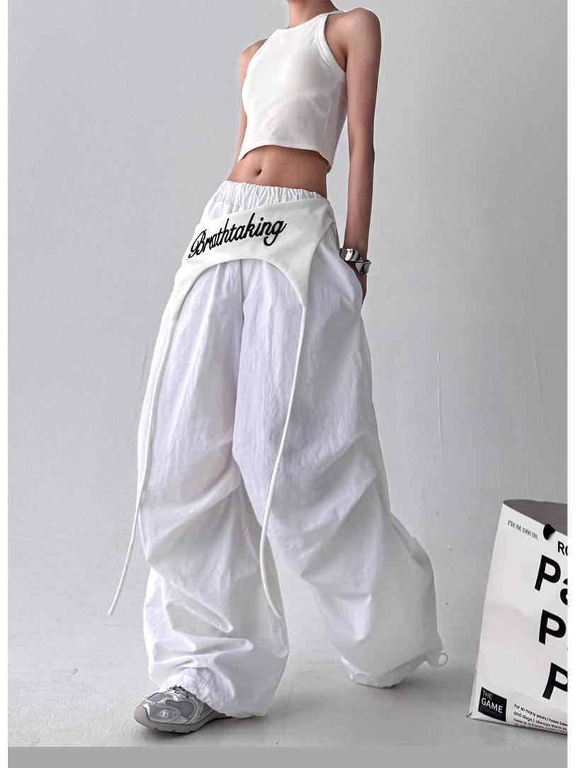 

Жіночі ретро хіп-хоп шаровари з клапаном на сідницях та багатошаровим дизайном ремінців L