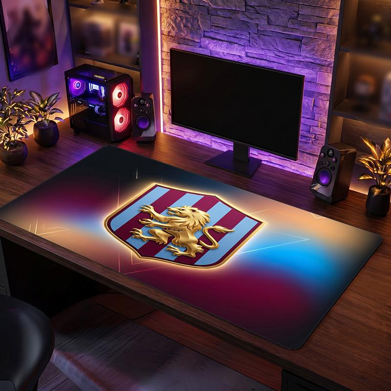 Tappetino per Mouse Grande Stampa Calcio Aston Villa, Tappetino Esteso Antiscivolo per Scrivania da Gioco per Ufficio Casa