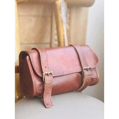 Bolsa de Ferramentas de Couro de Cabra Real Famosa Motocicleta Genuína