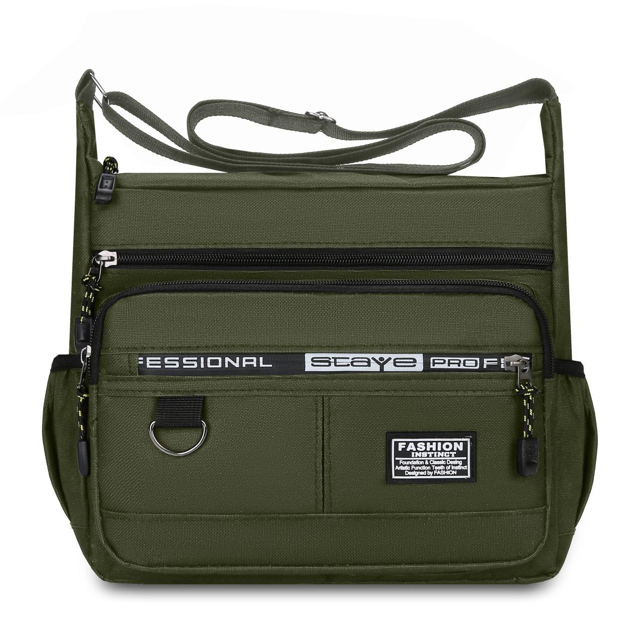 

Мужской портфель - Вместительная многослойная сумка-мессенджер (Современный минималистичный дизайн, регулируемый плечевой ремень)-загар