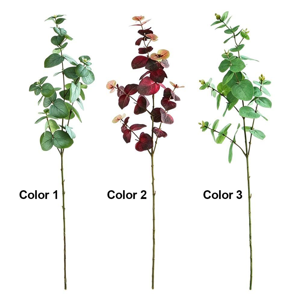 1Pcs Green Fake Leaf Branch 75cm Decorative Fake Plants Artificial Eucalyptus Leaf  for Party Decor