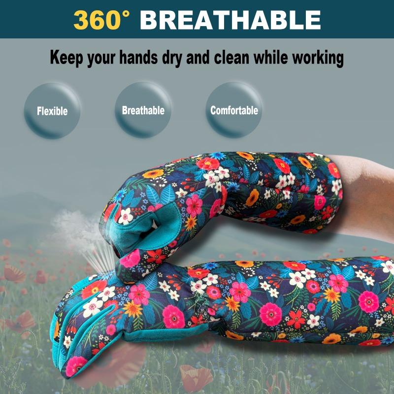 New Garden Gardening Gloves for Women's Courtyard Care Gloves Durable, Cut Resistant, and Puncture Resistant Long Arm Protection