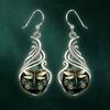 Elegant Boho Animal Female Green Stone Dragonfly Hoop Earrings Trendy Fashion Silver Color Wedding Jewelry For Women