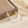 Elegantes Libellen Zirkonia Halsketten- & Ohrring-Set - Nischen-Design, Leichter Luxus Zweiteilig