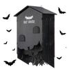 Wooden Bats House Three Chamber Bats Box Stable Decoration Professional Wall Hanging for Garden Land and Roost Yard Outdoor
