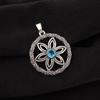 Swiss Blue Topaz Gemstone 925 Sterling Silver Handmade Pendant 1.48" For Gift CP-29-5