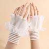 Multilayer Ruffle False Sleeve Cuffs White Black Wrist Cuff New Sweater Cuffs
