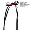 Girl Hairpin Smooth Edges Rounded Gripper Clip Satin Fabric Long Ribbon Bow Rose Flower Decor Buns Ponytails Clip Hair Accessory