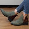 Fashion Women's Shoes 2024 Hot Sale Zipper Women's Boots Autumn Round Toe Mixed Colors Flock Short Barrel Mid Heel Large Size Boots