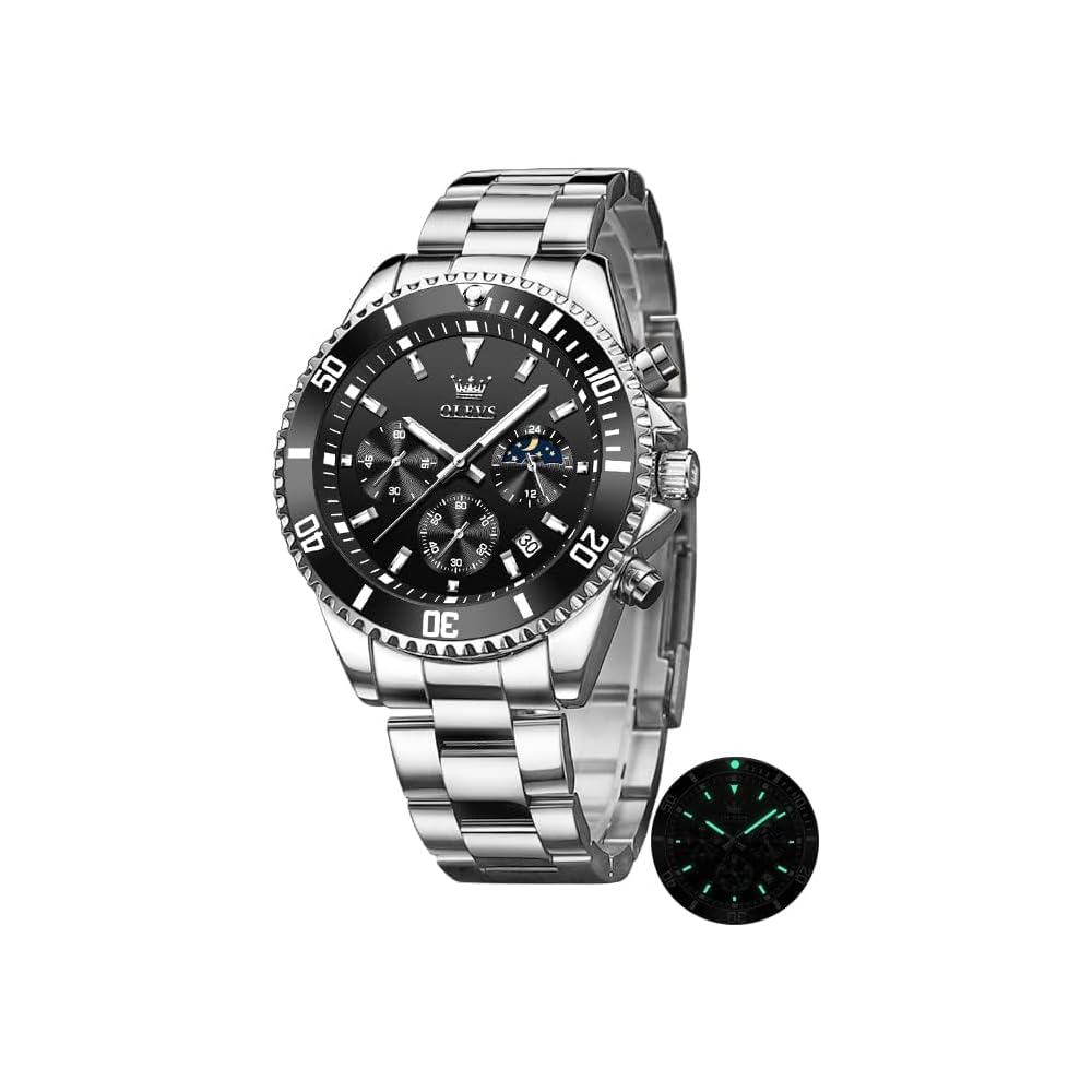 OLEVS Men s Analog Quartz Watch Waterproof Lightweight Date Day Display Black