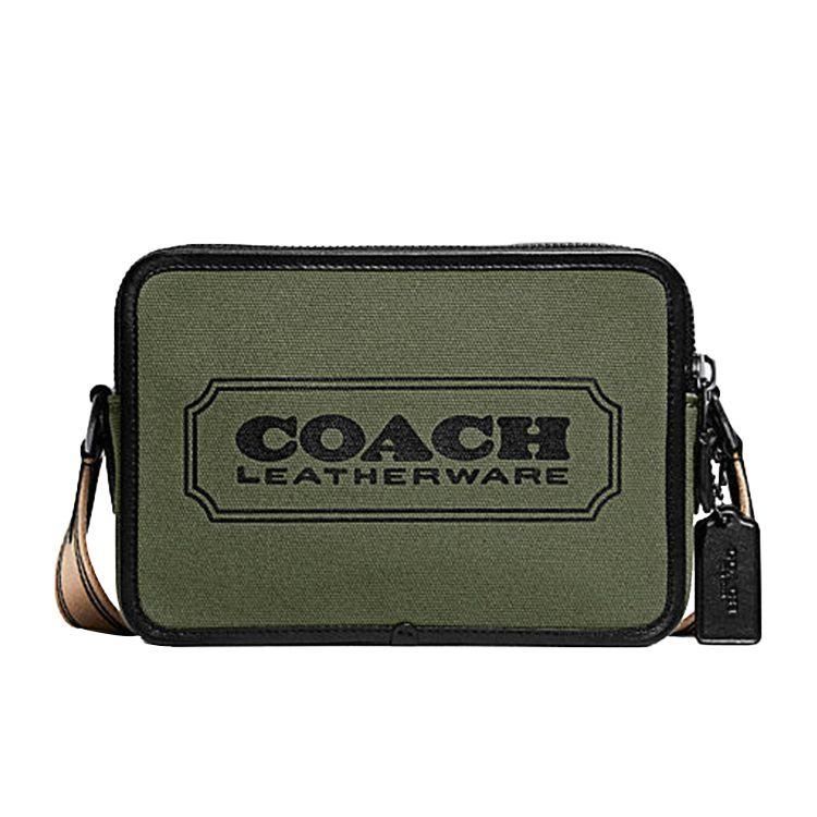 Coach Charter 24 Zipper Logo Color Block Detachable Shoulder Strap Leather Crossbody Bag Women crossbody bag Green Beige C8408-JIARY Basic Set (Bag+Dust Bag)