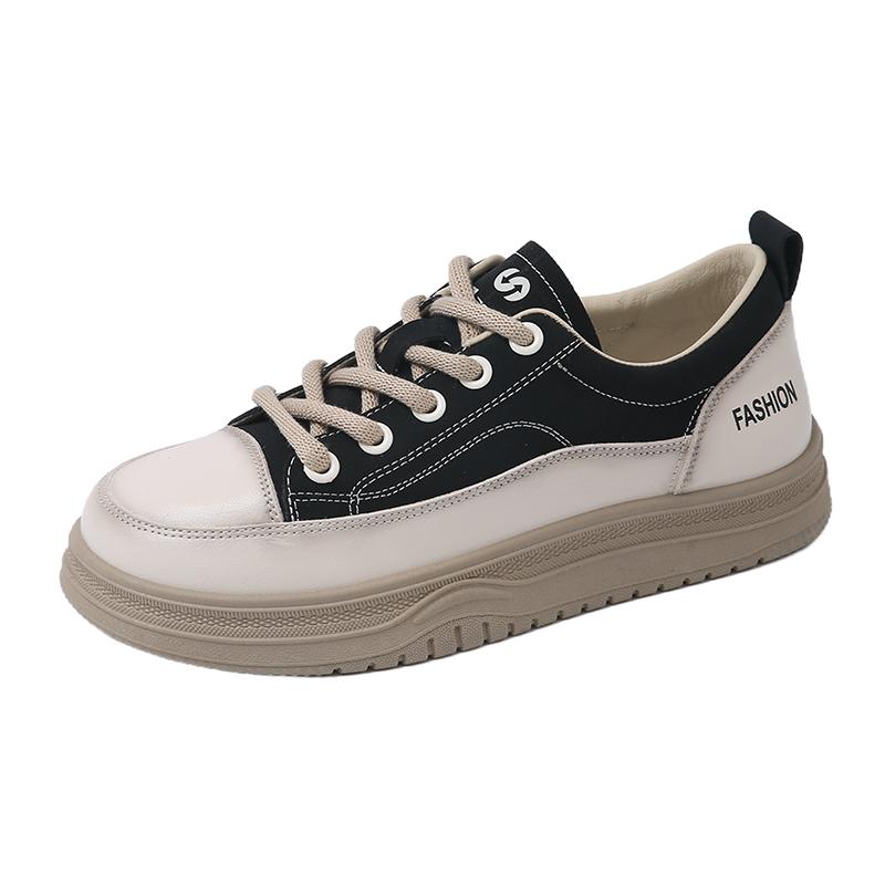 

Модная женская спортивная обувь Весна Новая Шнуровка спереди Сшивная Толстая подошва Противоскользящая Износостойкая Одинарная обувь 40