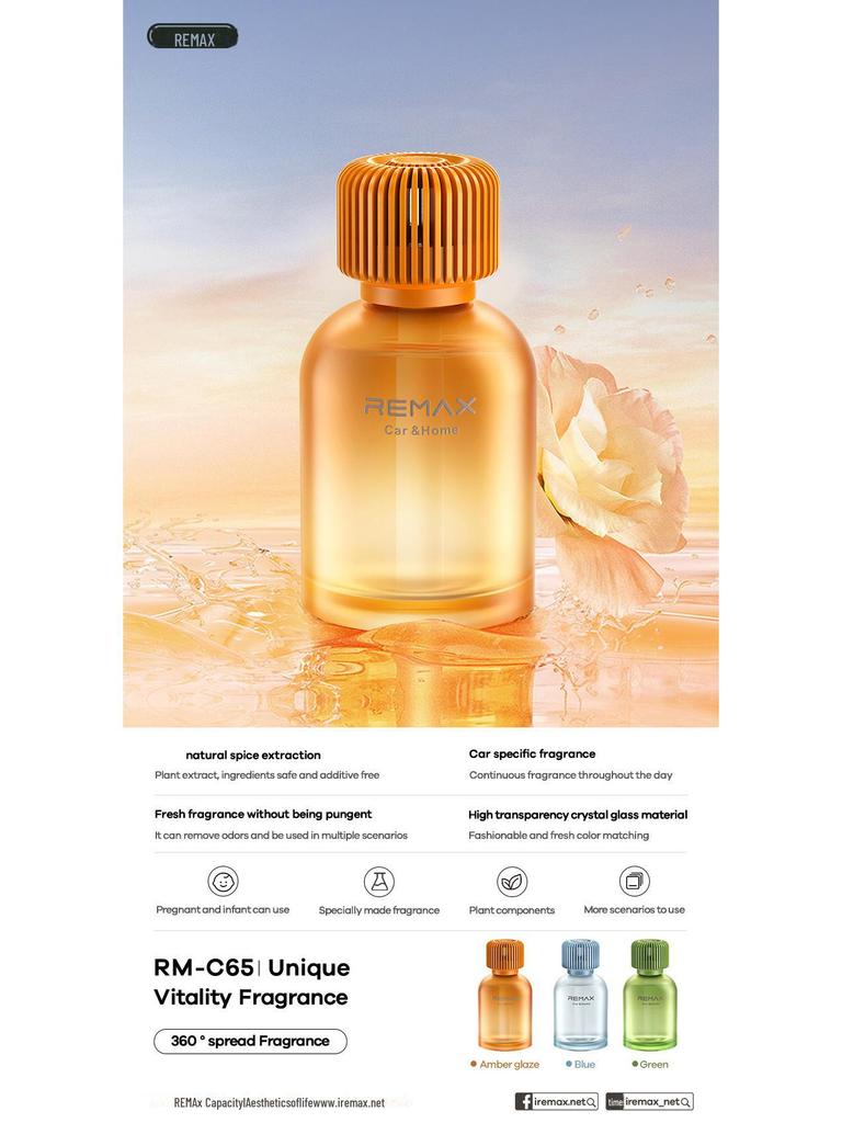 Remax Vitality Car Perfume: Long-lasting Plant Extract Fragrance for Odor Removal