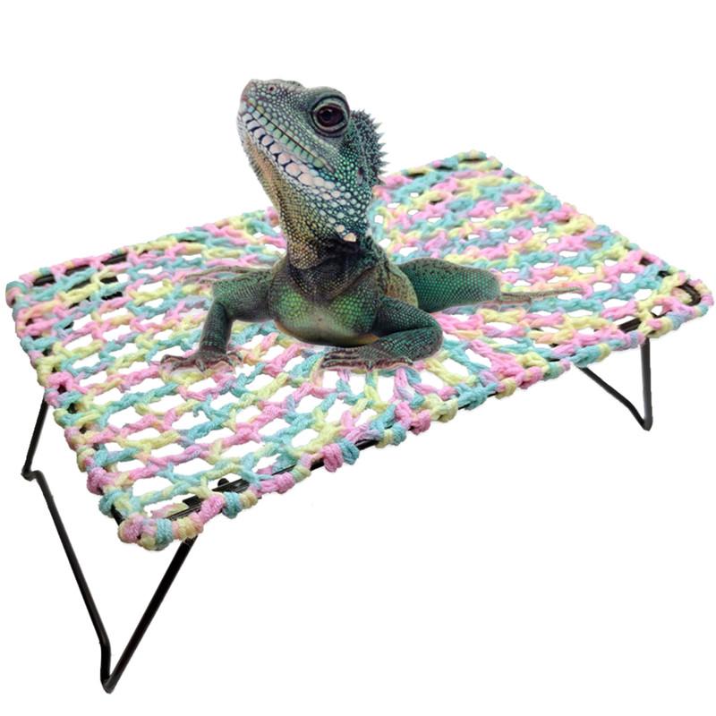 Reptiles Summer Hammocks Lizards Hammock Bearded Dragons Rectangle Crocheted Net Hammock Bed Crocheted Supplies
