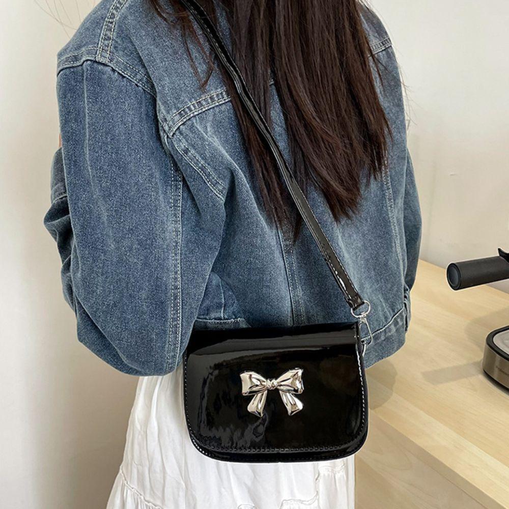 New Design Bowknot Armpit Bag Leather Y2k Small Handbag Fashionable Bow Crossbody Bag  Women