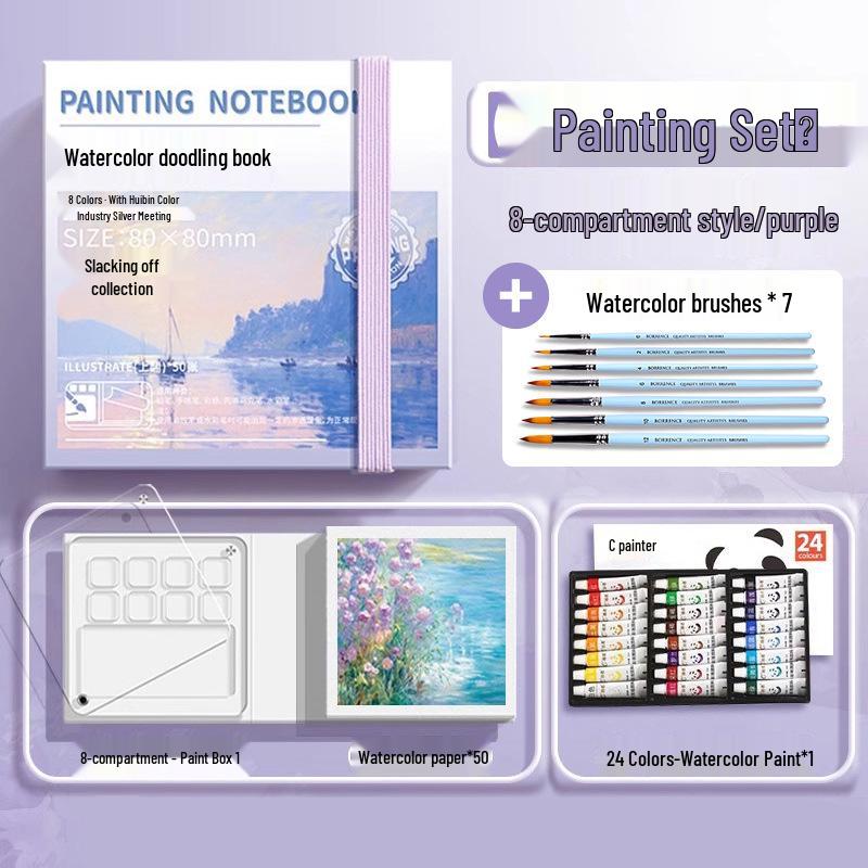 Moyu Watercolor & Acrylic Travel Sketching Set: Portable Palette, Drawing Board, and Book for Painting and Sketching.