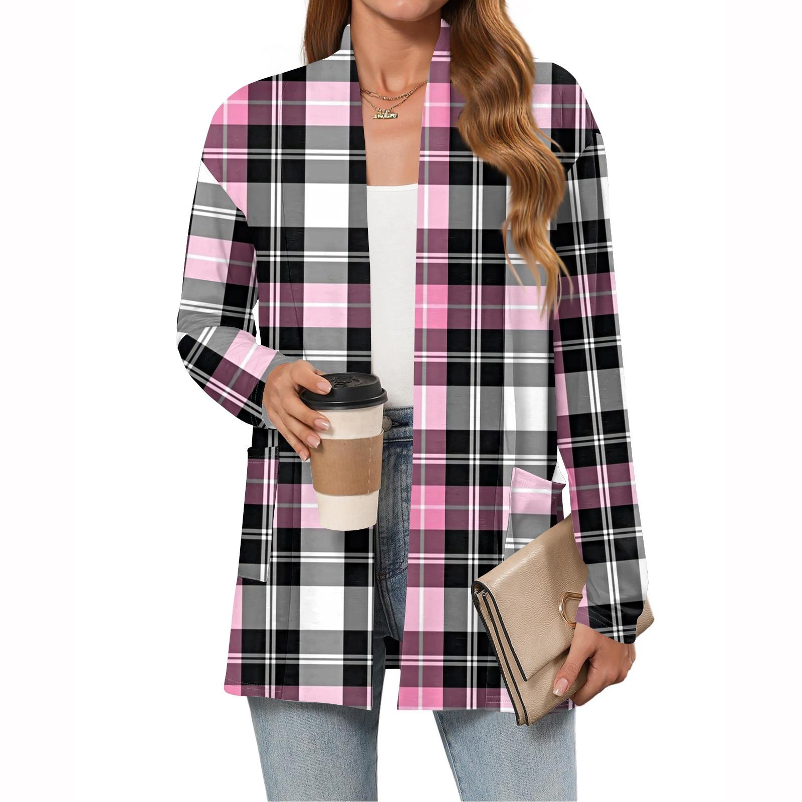 

Женский рождественский кардиган с принтом, легкий, с длинными рукавами, повседневный, свободного кроя, тонкий, с карманами, куртка-кардиган S