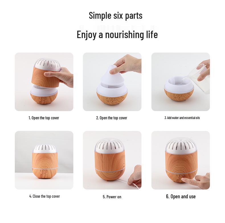Muji Wood Grain Aroma Diffuser & Humidifier - Essential Oil Scent Lamp & Incense Burner, Customizable Gift.