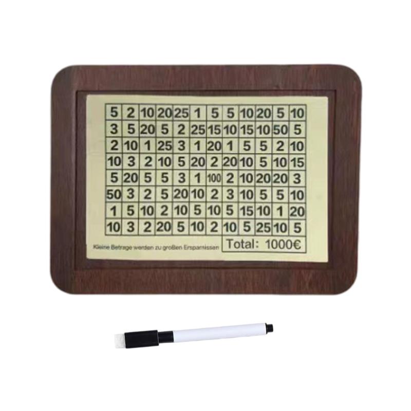 

Wooden Coin Piggy Banks Saving Box with Digital Markers and Pen To Enhances Money Management And Budget Education Gift