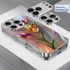 Iridescent Tulip Electroplated Silver Phone Case For iPhone 17Air 17 16 15 14 13 12 11 Pro Max Plus 16E XR 7 8 X Xs Glass Cover