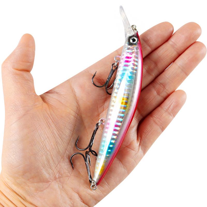 1Pc 130Mm/36G Simulation Minnow Fishing Lure Laser Engraving Long Casting Hard Lure With 3 Treble Hooks Wobble Fishing Tackles