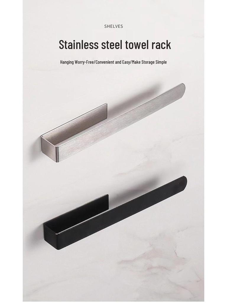 Barra de Toalha e Ganchos de Parede em Aço Inoxidável para Banheiro