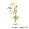 S925 Sterling Silver Eight-Pointed Star Zirconia Ear Cuff Pendant Earrings for Women