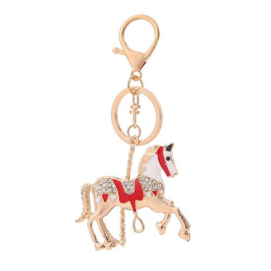 Year of Horse Keychain 2026 Horse Year Pendant Metal Carving Good Luck Charm Key Chain Bags Backpacks Decoration