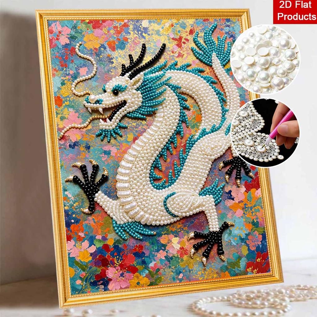 Chinese Dragon Pearl Painting 5D DIY Rhinestone Embroidery Handmade Art Decor Creative Gift for Home Interior Decoration