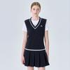 Cotton Blend Pique V Neck Vest Dress