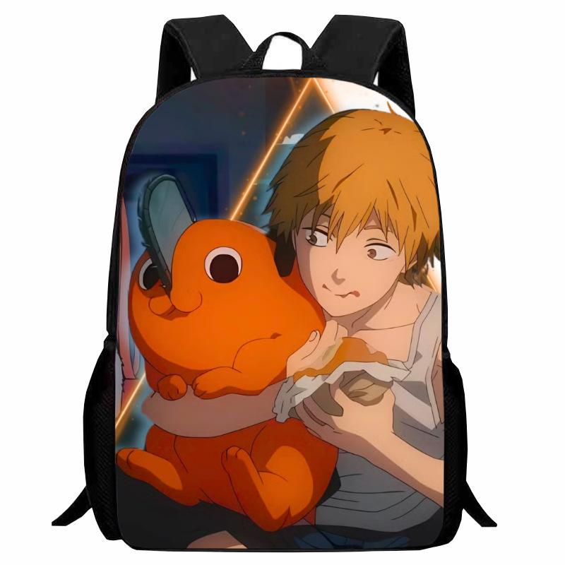 Printed Two-Dimensional Chainsaw Man Schoolbag, Primary School Student Cartoon Chaaw Man Backpack