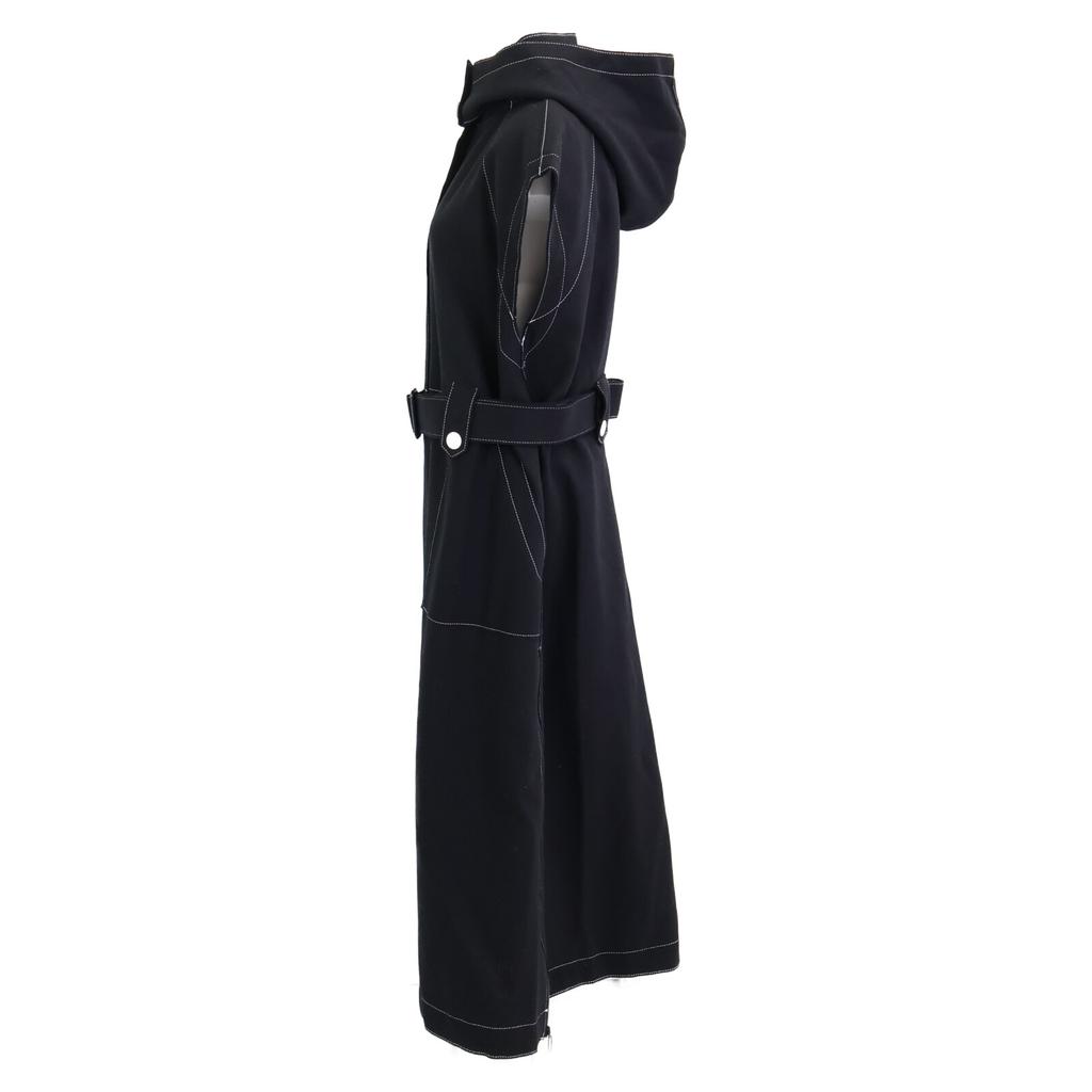 ADORE 531-0240159 Black SUPER100 Melton Gilet Hooded Sleeveless Coat coat 38 blackUsed