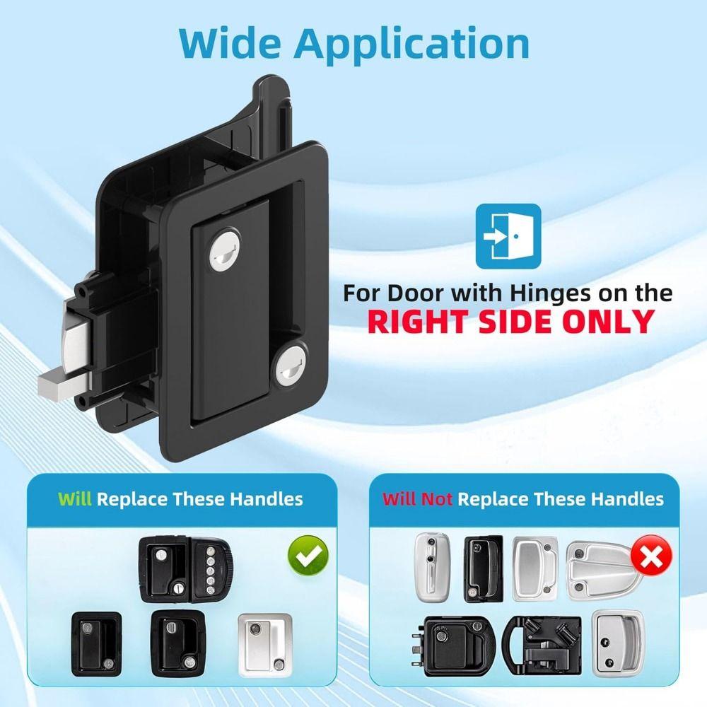 2 Keys RV Door Lock Wear-resistant Entry Door Lock Lightweight Camper Lock Replacement Kit  Trailer