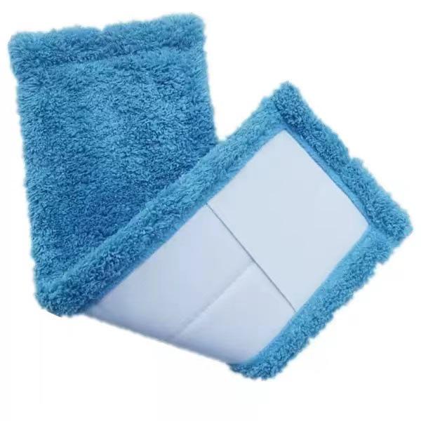 Ultra-Fine Fiber Coral Fleece Flat Mop Replacement Head - No Shedding or Fading, Hand-Wash Free синий
