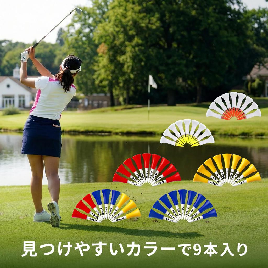 Golf tee rubber head short tee 9 pieces (42mm) (for