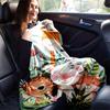 1pc Cartoon Animals Printing Lightweight Flannel Blanket, Comfortable and Warm Blanket, for Camping Sofa Bed and Couch Office, Gift