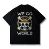 Original Japanese Anime ONE PIECE Peripheral Luffy Shortsleeved Tshirt Unisexs Summer Printing Large Size Parentchild Clothing
