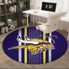 Vikings Team Spirit Round Rug for Livingroom,Bedroom, Palyroom, Chair Rug, Area Rug, Circle Carpet, Large Size Fan Christmas Gift