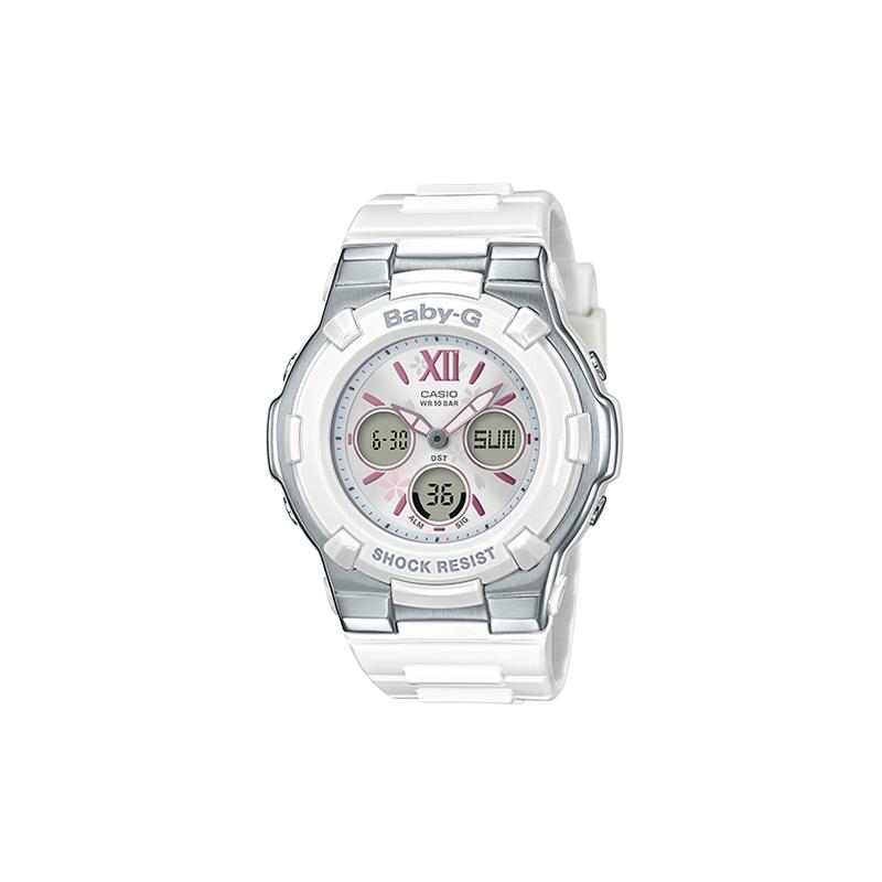 

Casio BABY-G Flower Series Fashion Trendy Vibrant Street Classic Pointer Dual Display Waterproof Quartz Movement Resin Strap Japanese BGA-110BL-7B2021 білий