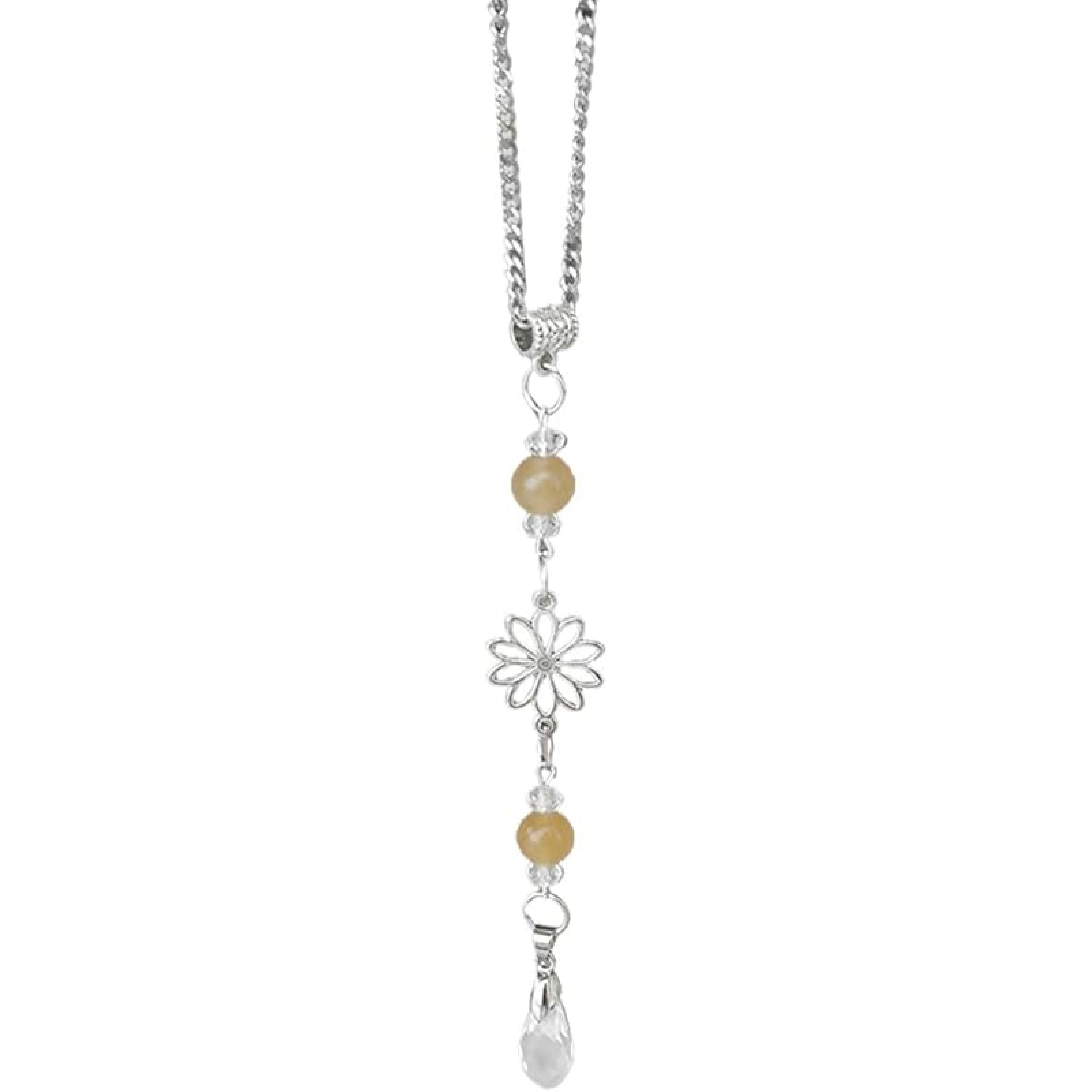 Flower Car Rear View Mirror Pendant, Bling Crystal Car Interior Decoration Accessories, Cute Car Rear View Mirror Charm, Lucky Car Hanging Ornament