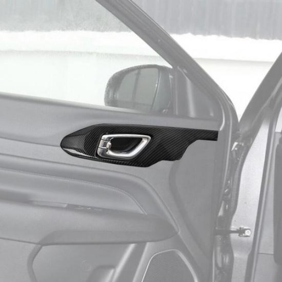 For -2025 Jeep Compass Carbon Fiber Inner Door Handle Bowl Panel Cover Trim