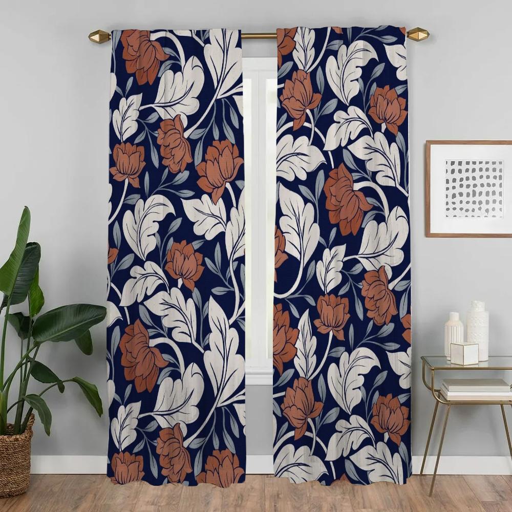 Halloween Decoration Vintage Printing Room Curtains Living Tulle Bedroom Curtain Shades Partition Elegant Light Blocking Polyester Window Treatment