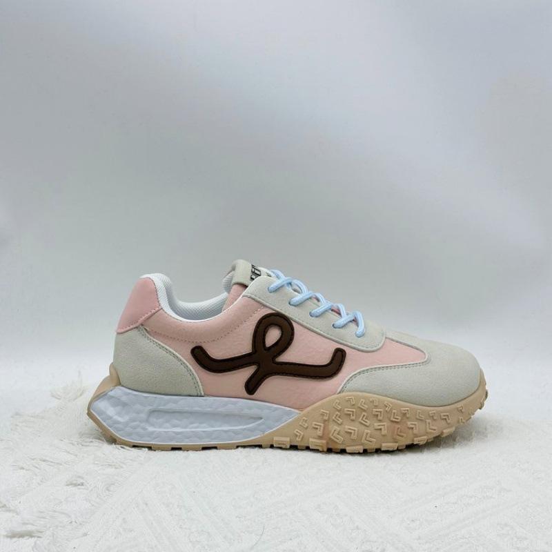 Tide Cool Color Scheme German Training Shoes Women's Leather Platform Small Forrest Gump Shoes Outdoor Sports Board Shoes College Style White Shoes