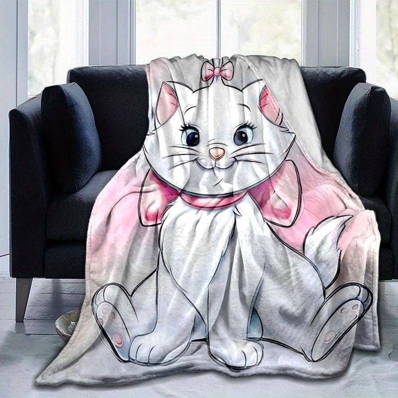 1 Stück Cartoon Marie Katze Decke, Saisonale Universal, Heimdekoration, Überwurfdecke, Niedliches Marie Katze Design, Weicher Flanell Überwurf, Vielseitig & Gemütlich