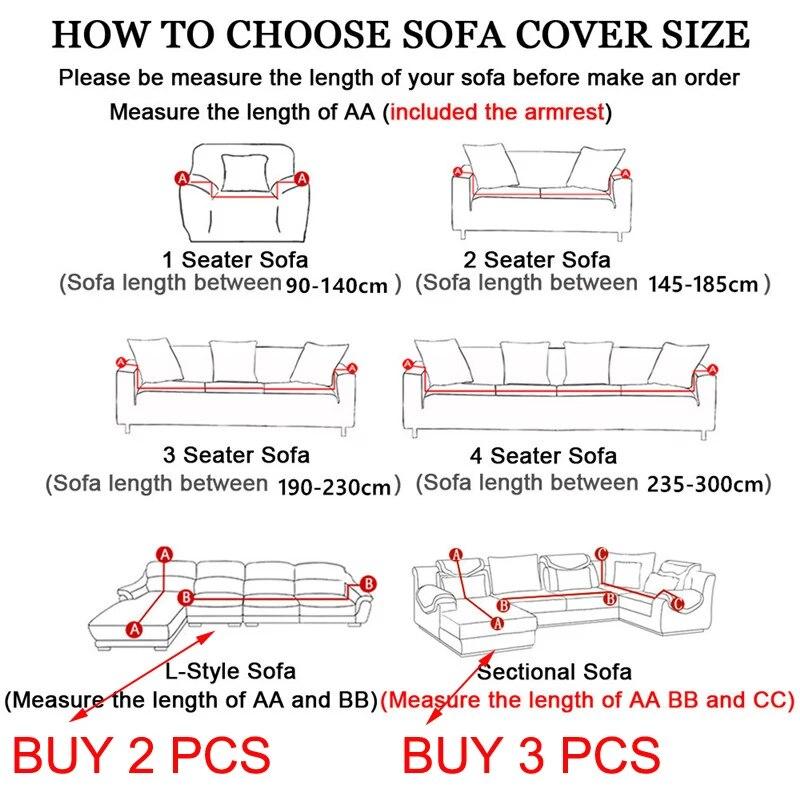 Velvet Sofa Cover Elastic Thick L Shaped Corner Sofa Cover For Living Room 1 /2 /3 /4 Seater Stretch Cover For Sofa Couch Armchair