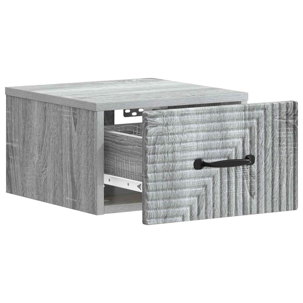 Wall Mounted Nightstand Grey Sonoma 34.5 x 33 x 20 cm