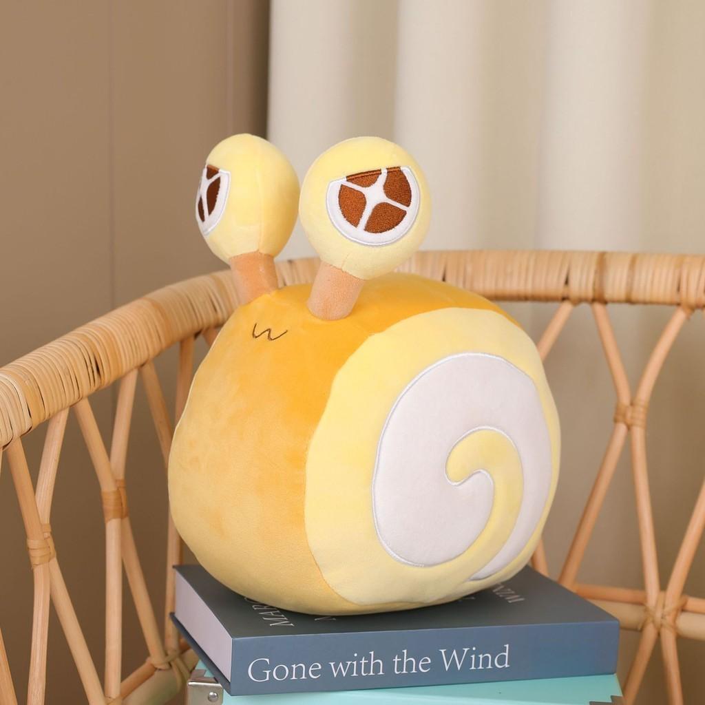 Cute Plush Snail Toy Pp Cotton Filling Short Plush Material Chocolate Color 20cm