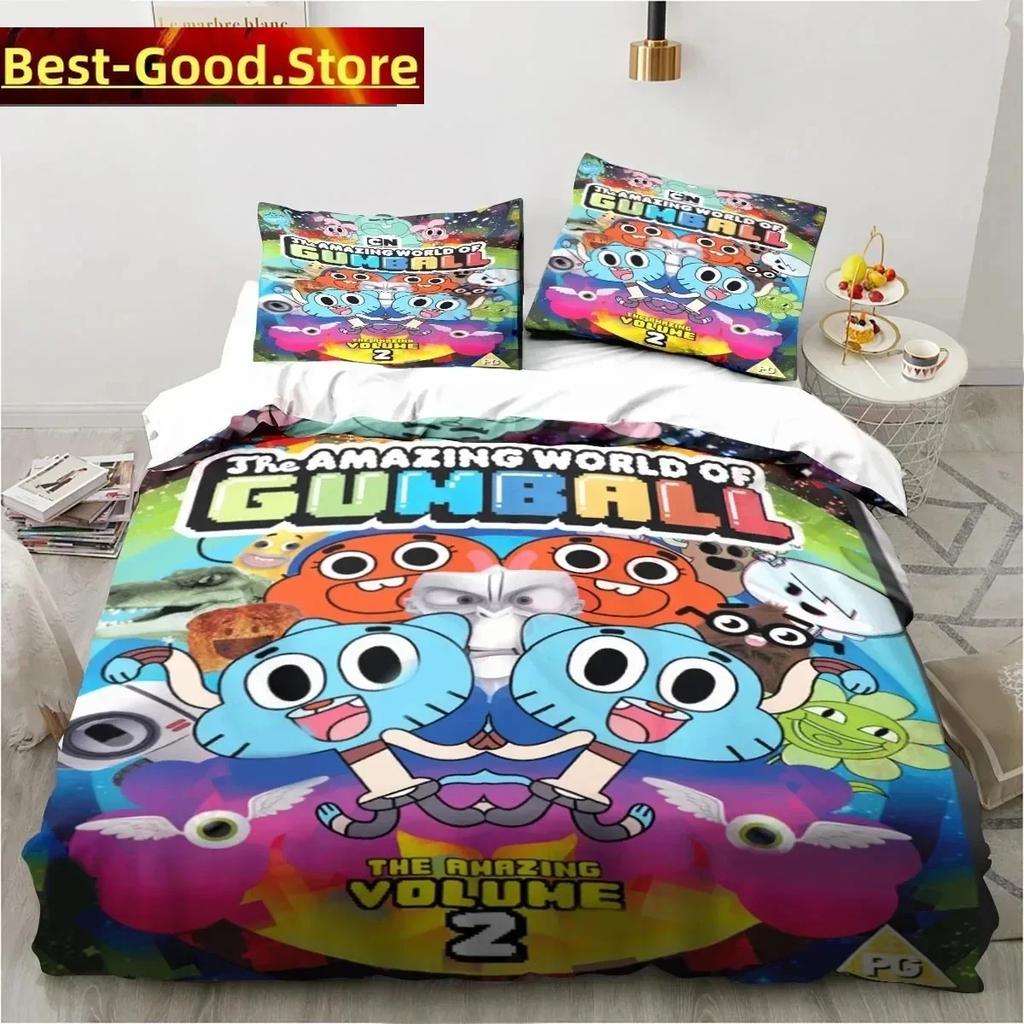 Carton The Amazing World Beding Set Gumbal Young Boys Young Girls Twin Quen King-Sized Dimensionsd Dimensions Soft Duvet Cover Pilowcase Bed boys