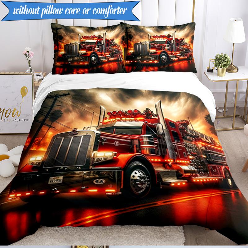 Nighttime Truck Drive 3pcs K-pop music group Bedding set,Ideal for Bedroom, Dormitory,Including Duvet Cover And 2pcs Pillowcases,Fan gifts