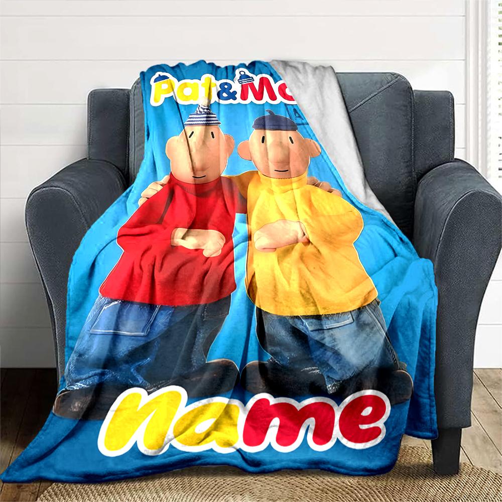 Customiz Name Personality Pat and Mat Blanket Soft &Warm Sofa Office Bed Travel Lunch Break Blanket, Gift Suitable All Seasons